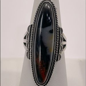 Sterling Silver and Agate Ring size 7.5